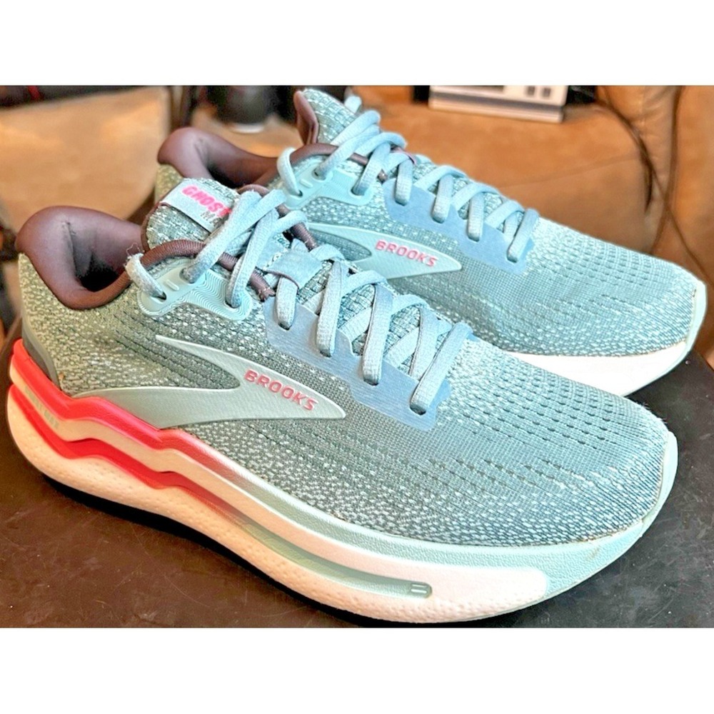 Brooks Ghost Max 2  Teal/Pink Women's Size 7 Athletic Running Shoes  1204201B475 - Picture 2 of 10